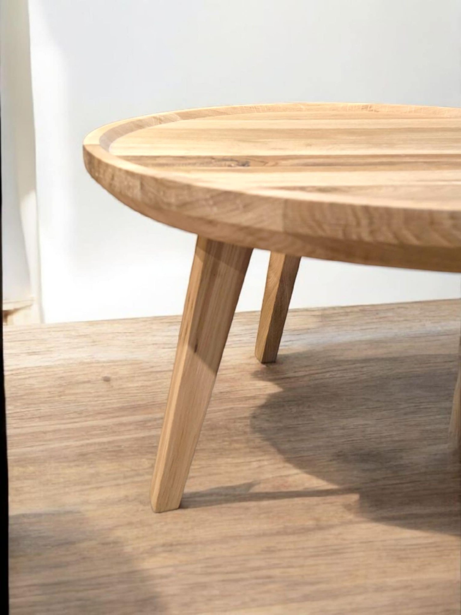 Stolik kawowy dębowy – okrągły – Ø60 cm – lite drewno dębowe – wysokość 40 cm - Dębowe Oko